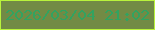 文字の大きさ：3、枠の色：b9f33c、背景の色：728b45、文字の色：32a360 無料ブログパーツのブログ時計
