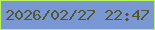 文字の大きさ：1、枠の色：b9f360、背景の色：7897d3、文字の色：54572c 無料ブログパーツのブログ時計