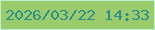 文字の大きさ：4、枠の色：b9f3d1、背景の色：9bcb6b、文字の色：28918c 無料ブログパーツのブログ時計
