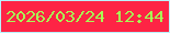 文字の大きさ：2、枠の色：b9f3fb、背景の色：fe2445、文字の色：a8f955 無料ブログパーツのブログ時計
