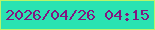 文字の大きさ：1、枠の色：b9f56a、背景の色：2ae3b2、文字の色：821681 無料ブログパーツのブログ時計