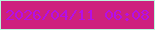 文字の大きさ：1、枠の色：b9f7dc、背景の色：ce207e、文字の色：b40fe8 無料ブログパーツのブログ時計
