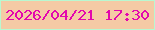 文字の大きさ：5、枠の色：b9f8d1、背景の色：f5caa5、文字の色：e307ad 無料ブログパーツのブログ時計