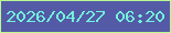 文字の大きさ：1、枠の色：b9f990、背景の色：545aa6、文字の色：72f3db 無料ブログパーツのブログ時計