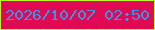 文字の大きさ：2、枠の色：b9fa24、背景の色：df0954、文字の色：3e92ea 無料ブログパーツのブログ時計