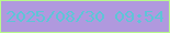 文字の大きさ：4、枠の色：b9fa8b、背景の色：b099de、文字の色：5ec5d7 無料ブログパーツのブログ時計
