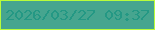 文字の大きさ：1、枠の色：b9fc3b、背景の色：46a58f、文字の色：249884 無料ブログパーツのブログ時計