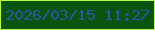 文字の大きさ：2、枠の色：b9fd46、背景の色：095510、文字の色：2657a9 無料ブログパーツのブログ時計