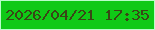 文字の大きさ：2、枠の色：b9fdc8、背景の色：0fc916、文字の色：394616 無料ブログパーツのブログ時計