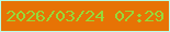 文字の大きさ：5、枠の色：b9fee5、背景の色：e77305、文字の色：96da3a 無料ブログパーツのブログ時計