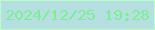 文字の大きさ：3、枠の色：b9ffc1、背景の色：b5dfe1、文字の色：78f38c 無料ブログパーツのブログ時計