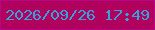 文字の大きさ：4、枠の色：ba0388、背景の色：b0025d、文字の色：38a0df 無料ブログパーツのブログ時計