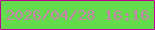 文字の大きさ：5、枠の色：ba0492、背景の色：64da4d、文字の色：ca7ead 無料ブログパーツのブログ時計