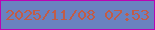 文字の大きさ：5、枠の色：ba04b3、背景の色：6a82bf、文字の色：c15c47 無料ブログパーツのブログ時計