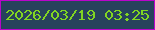 文字の大きさ：1、枠の色：ba04cb、背景の色：27425c、文字の色：81d522 無料ブログパーツのブログ時計
