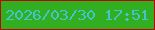 文字の大きさ：5、枠の色：ba0608、背景の色：32af20、文字の色：42c5cd 無料ブログパーツのブログ時計