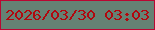 文字の大きさ：2、枠の色：ba0732、背景の色：658274、文字の色：b1080e 無料ブログパーツのブログ時計