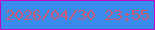 文字の大きさ：1、枠の色：ba0ac2、背景の色：3a8aeb、文字の色：c95f74 無料ブログパーツのブログ時計