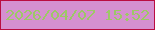 文字の大きさ：4、枠の色：ba0d41、背景の色：d590d0、文字の色：9dc867 無料ブログパーツのブログ時計