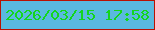 文字の大きさ：4、枠の色：ba1102、背景の色：5ab9df、文字の色：13d61d 無料ブログパーツのブログ時計