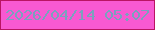 文字の大きさ：5、枠の色：ba1462、背景の色：f859d1、文字の色：7aa1be 無料ブログパーツのブログ時計