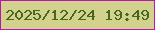 文字の大きさ：1、枠の色：ba15b3、背景の色：d2d28e、文字の色：46681d 無料ブログパーツのブログ時計