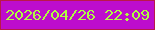 文字の大きさ：3、枠の色：ba184a、背景の色：bd0dcd、文字の色：affb42 無料ブログパーツのブログ時計