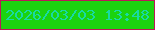 文字の大きさ：4、枠の色：ba1858、背景の色：1bd30f、文字の色：18d9a5 無料ブログパーツのブログ時計