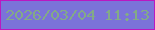 文字の大きさ：5、枠の色：ba18c1、背景の色：7b73d9、文字の色：83aa87 無料ブログパーツのブログ時計