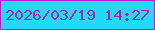 文字の大きさ：5、枠の色：ba19d7、背景の色：1edafb、文字の色：a826b3 無料ブログパーツのブログ時計