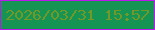 文字の大きさ：4、枠の色：ba19ee、背景の色：169454、文字の色：72982a 無料ブログパーツのブログ時計