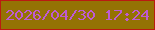 文字の大きさ：2、枠の色：ba1a11、背景の色：947204、文字の色：be5bd3 無料ブログパーツのブログ時計