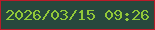 文字の大きさ：1、枠の色：ba1b29、背景の色：27483d、文字の色：91c839 無料ブログパーツのブログ時計