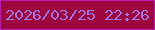 文字の大きさ：3、枠の色：ba1bac、背景の色：9d073e、文字の色：9f76e6 無料ブログパーツのブログ時計