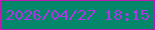 文字の大きさ：5、枠の色：ba1caf、背景の色：038669、文字の色：ad38e0 無料ブログパーツのブログ時計