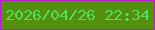 文字の大きさ：3、枠の色：ba1dcd、背景の色：53900d、文字の色：57dc5e 無料ブログパーツのブログ時計