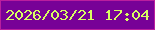 文字の大きさ：1、枠の色：ba1e9e、背景の色：770197、文字の色：d8fe62 無料ブログパーツのブログ時計