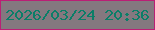 文字の大きさ：1、枠の色：ba1f75、背景の色：84787f、文字の色：0b7e68 無料ブログパーツのブログ時計