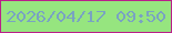 文字の大きさ：1、枠の色：ba1f8a、背景の色：96e57f、文字の色：79a3c2 無料ブログパーツのブログ時計