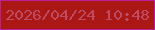 文字の大きさ：5、枠の色：ba1f98、背景の色：ab1714、文字の色：bf4b63 無料ブログパーツのブログ時計