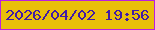 文字の大きさ：5、枠の色：ba1fe0、背景の色：e9bf0a、文字の色：401ca6 無料ブログパーツのブログ時計