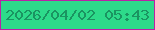 文字の大きさ：2、枠の色：ba22a6、背景の色：2dda8a、文字の色：1a9461 無料ブログパーツのブログ時計
