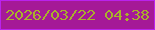 文字の大きさ：2、枠の色：ba22ed、背景の色：a51997、文字の色：a9b02b 無料ブログパーツのブログ時計