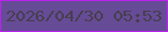 文字の大きさ：2、枠の色：ba22ee、背景の色：664b97、文字の色：473e4d 無料ブログパーツのブログ時計