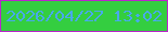 文字の大きさ：3、枠の色：ba25cc、背景の色：34ce40、文字の色：48a9eb 無料ブログパーツのブログ時計