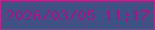 文字の大きさ：3、枠の色：ba2689、背景の色：3f5185、文字の色：a01683 無料ブログパーツのブログ時計