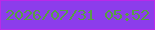 文字の大きさ：4、枠の色：ba29e8、背景の色：8c3deb、文字の色：589e45 無料ブログパーツのブログ時計