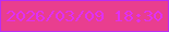 文字の大きさ：5、枠の色：ba2bf4、背景の色：e93e8f、文字の色：e12ff4 無料ブログパーツのブログ時計