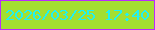 文字の大きさ：5、枠の色：ba2bfe、背景の色：a3df32、文字の色：20f1f2 無料ブログパーツのブログ時計