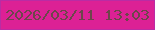 文字の大きさ：2、枠の色：ba2ca4、背景の色：dc2195、文字の色：6d464b 無料ブログパーツのブログ時計